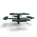 Black & Green Wabash Valley Signature Square Pedestal Picnic Table, Diamond, Chessboard - 4 Seats - Inground - 46 Inch, in plastisol-coated steel, model SP225D, chess and checkers table