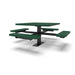 Black & Green Wabash Valley Signature Square Pedestal Picnic Table, Perforated, Standard - 4 Seats - Surface Mount - 46 Inch, in plastisol-coated steel, model SG229P, outdoor eating tables