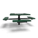 Black & Green Wabash Valley Signature Square Pedestal Picnic Table, Perforated, Chessboard - ADA Accessible - Inground - 46 Inch, in plastisol-coated steel, model SP230P, chess and checkers table