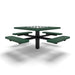 Black & Green Wabash Valley Signature Square Pedestal Picnic Table, Perforated, Chessboard - 4 Seats - Inground - 46 Inch, in plastisol-coated steel, model SP225P, chess and checkers table
