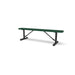 Black & Green Wabash Valley Signature Steel Backless Bench, Diamond, 6' Portable with braced legs, green seat on a black frame, plastisol-coated steel, metal bench without back