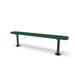 Black & Green Wabash Valley Signature Steel Backless Bench, Diamond, 6' Surface Mount base plates, green seat on a black frame, plastisol-coated steel, metal bench without back