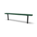 Black & Green Wabash Valley Signature Steel Backless Bench, Perforated, 6' Inground posts, green seat on a black frame, plastisol-coated steel, team bench