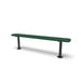 Black & Green Wabash Valley Signature Steel Backless Bench, Perforated, 6' Surface Mount base plates, green seat on a black frame, plastisol-coated steel, commercial seating bench