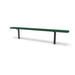 Black & Green Wabash Valley Signature Steel Backless Bench, Diamond, 8' Inground posts, green seat on a black frame, plastisol-coated steel, 8 foot bench