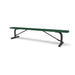 Black & Green Wabash Valley Signature Steel Backless Bench, Diamond, 8' Portable with braced legs, green seat on a black frame, plastisol-coated steel, team bench