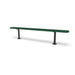 Black & Green Wabash Valley Signature Steel Backless Bench, Diamond, 8' Surface Mount base plates, green seat on a black frame, plastisol-coated steel, long outdoor bench
