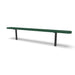 Black & Green Wabash Valley Signature Steel Backless Bench, Perforated, 8' Inground posts, green seat on a black frame, plastisol-coated steel, 8 foot bench