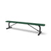 Black & Green Wabash Valley Signature Steel Backless Bench, Perforated, 8' Portable with braced legs, green seat on a black frame, plastisol-coated steel, outdoor bench without back