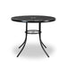 36 inch Highland black round steel mesh patio table, powder-coated steel, model HL36RM, black patio table