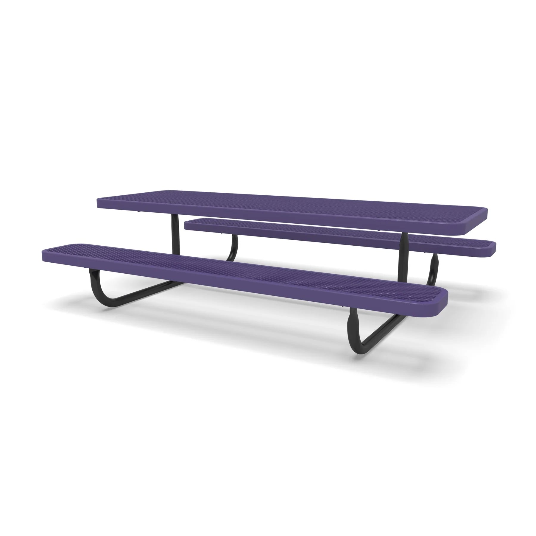 Black & Purple Wabash Valley Children's Signature Diamond Metal Portable Picnic Table in plastisol-coated steel, a kids outdoor dining table