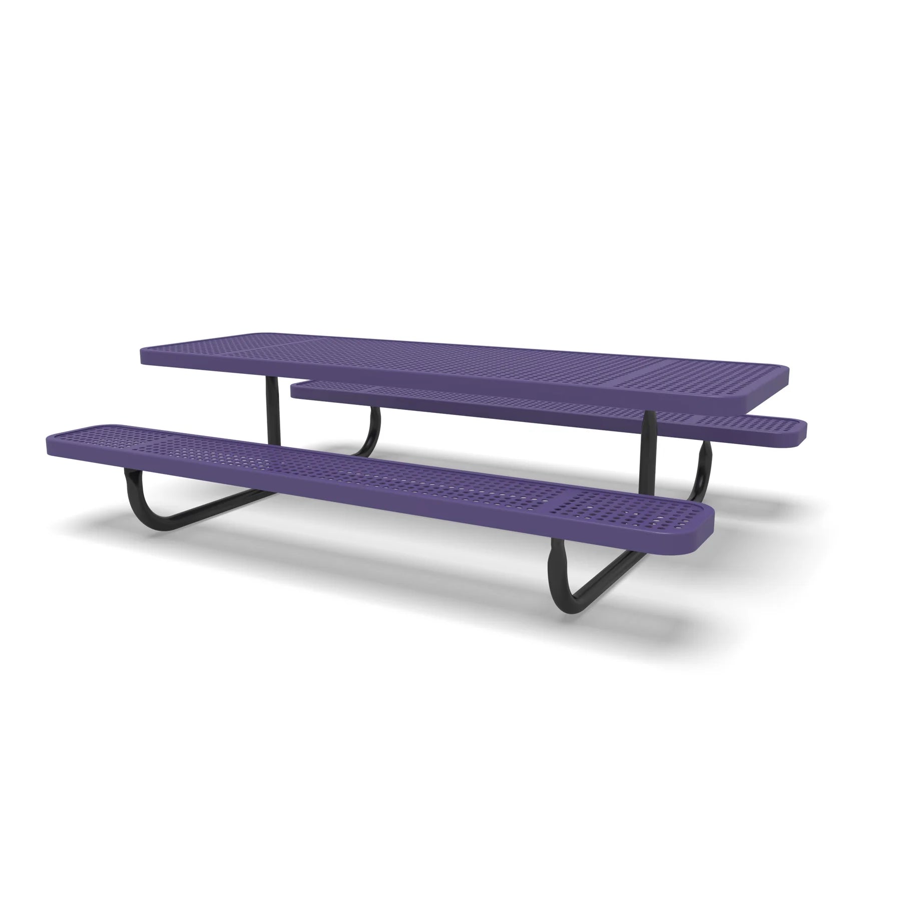 Black & Purple Wabash Valley Children's Signature Perforated Metal Portable Picnic Table in plastisol-coated steel, one of our kids outdoor picnic tables at preschool height