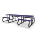 Black & Purple Wabash Valley Signature Side by Side ADA Accessible 10 ft Diamond Portable Picnic Table in plastisol-coated steel, a wheelchair picnic table