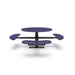 Black & Purple Wabash Valley Signature Round Pedestal Picnic Table, Diamond, Standard - ADA Accessible - Surface Mount, in plastisol-coated steel, model SG249D, commercial patio furniture