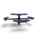 Black & Purple Wabash Valley Signature Round Pedestal Picnic Table, Diamond, Chessboard - ADA Accessible - Inground, in plastisol-coated steel, model SP215D, park chess table