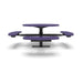 Black & Purple Wabash Valley Signature Round Pedestal Picnic Table, Perforated, Standard - ADA Accessible - Surface Mount, in plastisol-coated steel, model SG249P, commercial patio furniture