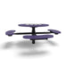 Black & Purple Wabash Valley Signature Round Pedestal Picnic Table, Perforated, Chessboard - ADA Accessible - Inground, in plastisol-coated steel, model SP215P, outdoor chess board