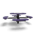 Black & Purple Wabash Valley Signature Round Pedestal Picnic Table, Perforated, Chessboard - 4 Seats - Inground, in plastisol-coated steel, model SP210P, outdoor chess board