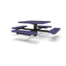 Black & Purple Wabash Valley Signature Square Pedestal Picnic Table, Diamond, Standard - 4 Seats - Inground - 40 Inch, in plastisol-coated steel, model SG215D, expanded metal table