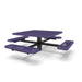 Black & Purple Wabash Valley Signature Square Pedestal Picnic Table, Diamond, Standard - 4 Seats - Inground - 46 Inch, in plastisol-coated steel, model SG230D, business patio furniture