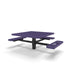 Black & Purple Wabash Valley Signature Square Pedestal Picnic Table, Diamond, Standard - ADA Accessible - Inground - 46 Inch, in plastisol-coated steel, model SG235D, business patio furniture