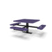 Black & Purple Wabash Valley Signature Square Pedestal Picnic Table, Diamond, Standard - ADA Accessible - Surface Mount - 46 Inch, in plastisol-coated steel, model SG234D, business patio furniture