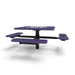 Black & Purple Wabash Valley Signature Square Pedestal Picnic Table, Diamond, Chessboard - ADA Accessible - Inground - 46 Inch, in plastisol-coated steel, model SP230D, chess and checkers table