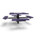 Black & Purple Wabash Valley Signature Square Pedestal Picnic Table, Diamond, Chessboard - 4 Seats - Inground - 46 Inch, in plastisol-coated steel, model SP225D, chess and checkers table