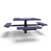 Black & Purple Wabash Valley Signature Square Pedestal Picnic Table, Perforated, Chessboard - ADA Accessible - Inground - 46 Inch, in plastisol-coated steel, model SP230P, chess and checkers table