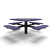 Black & Purple Wabash Valley Signature Square Pedestal Picnic Table, Perforated, Chessboard - 4 Seats - Inground - 46 Inch, in plastisol-coated steel, model SP225P, chess and checkers table