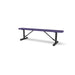 Black & Purple Wabash Valley Signature Steel Backless Bench, Diamond, 6' Portable with braced legs, purple seat on a black frame, plastisol-coated steel, walkway bench