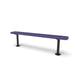 Black & Purple Wabash Valley Signature Steel Backless Bench, Diamond, 6' Surface Mount base plates, purple seat on a black frame, plastisol-coated steel, outdoor seating bench