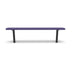 Black & Purple Wabash Valley Signature Steel Backless Bench, Perforated, 6' Inground posts, purple seat on a black frame, plastisol-coated steel, metal bench without back