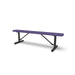 Black & Purple Wabash Valley Signature Steel Backless Bench, Perforated, 6' Portable with braced legs, purple seat on a black frame, plastisol-coated steel, outdoor bench without back