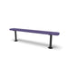 Black & Purple Wabash Valley Signature Steel Backless Bench, Perforated, 6' Surface Mount base plates, purple seat on a black frame, plastisol-coated steel, walkway bench