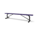 Black & Purple Wabash Valley Signature Steel Backless Bench, Diamond, 8' Portable with braced legs, purple seat on a black frame, plastisol-coated steel, long outdoor bench