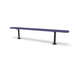 Black & Purple Wabash Valley Signature Steel Backless Bench, Diamond, 8' Surface Mount base plates, purple seat on a black frame, plastisol-coated steel, long outdoor bench