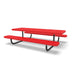 Black & Red Wabash Valley Children's Signature Perforated Metal Portable Picnic Table in plastisol-coated steel, a children's outdoor table with a 19 1/2 inch top