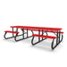 Black & Red Wabash Valley Signature Side by Side ADA Accessible 10 ft Diamond Portable Picnic Table in plastisol-coated steel, a handicap accessible picnic table