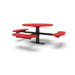 Black & Red Wabash Valley Signature Round Pedestal Picnic Table, Perforated, Standard - ADA Accessible - Surface Mount, in plastisol-coated steel, model SG249P, round outdoor metal table
