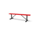 Black & Red Wabash Valley Signature Steel Backless Bench, Diamond, 6' Portable with braced legs, red seat on a black frame, plastisol-coated steel, team bench