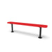 Black & Red Wabash Valley Signature Steel Backless Bench, Diamond, 6' Surface Mount base plates, red seat on a black frame, plastisol-coated steel, walkway bench