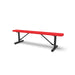 Black & Red Wabash Valley Signature Steel Backless Bench, Perforated, 6' Portable with braced legs, red seat on a black frame, plastisol-coated steel, team bench