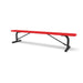 Black & Red Wabash Valley Signature Steel Backless Bench, Diamond, 8' Portable with braced legs, red seat on a black frame, plastisol-coated steel, team bench