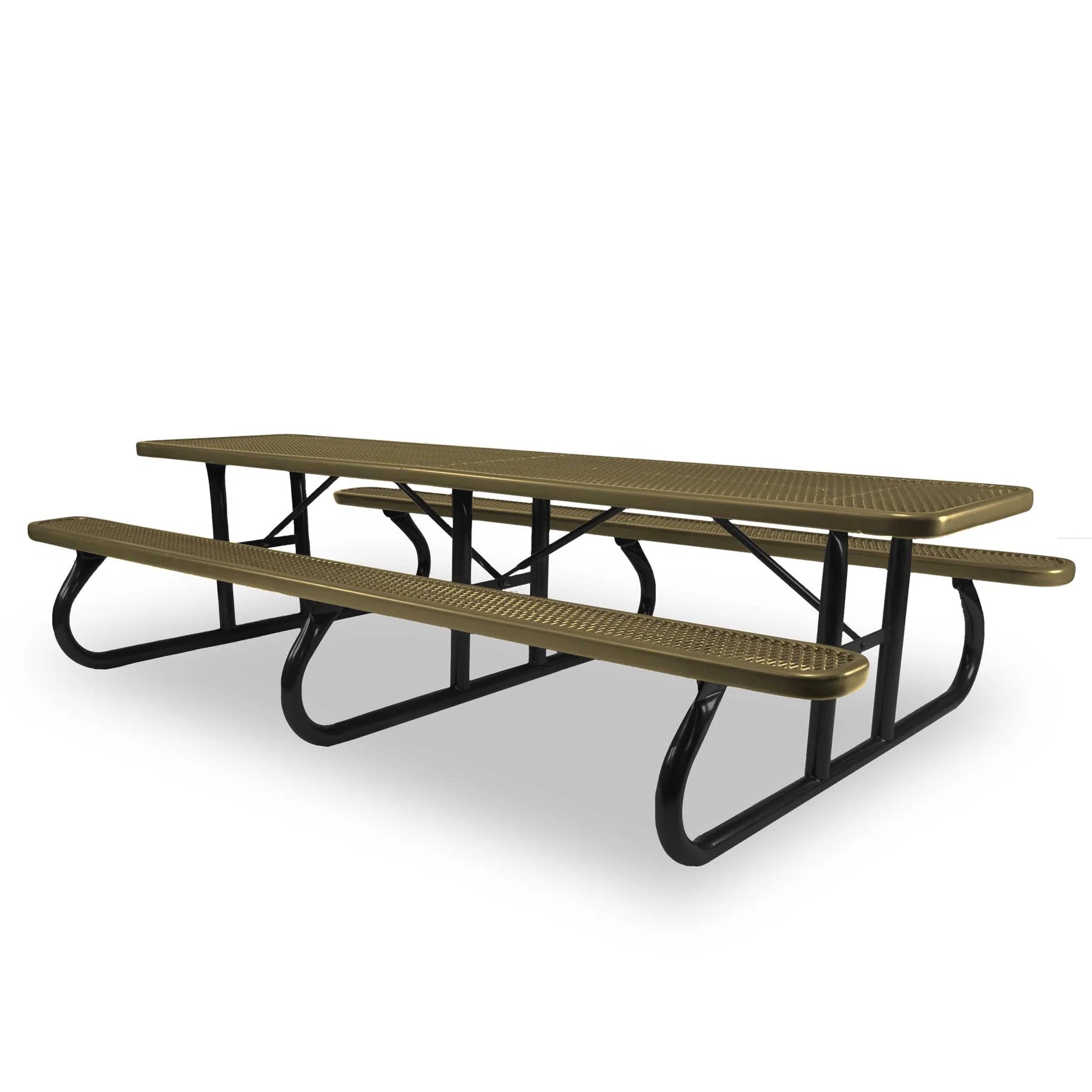 Black & Sand Wabash Valley Shelter Signature 10 ft Diamond Metal Portable Picnic Table in plastisol-coated steel, a 10 foot picnic table for park shelters