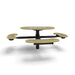 Black & Sand Wabash Valley Signature Round Pedestal Picnic Table, Diamond, Chessboard - ADA Accessible - Inground, in plastisol-coated steel, model SP215D, park chess table