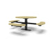 Black & Sand Wabash Valley Signature Round Pedestal Picnic Table, Perforated, Standard - ADA Accessible - Surface Mount, in plastisol-coated steel, model SG249P, ada compliant table