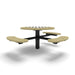 Black & Sand Wabash Valley Signature Round Pedestal Picnic Table, Perforated, Chessboard - ADA Accessible - Inground, in plastisol-coated steel, model SP215P, outdoor chess board