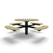 Black & Sand Wabash Valley Signature Round Pedestal Picnic Table, Perforated, Chessboard - 4 Seats - Inground, in plastisol-coated steel, model SP210P, outdoor chess board