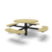 Black & Sand Wabash Valley Signature Round Pedestal Picnic Table, Perforated, Standard - 4 Seats - Inground, in plastisol-coated steel, model SG245P, outdoor cafe tables